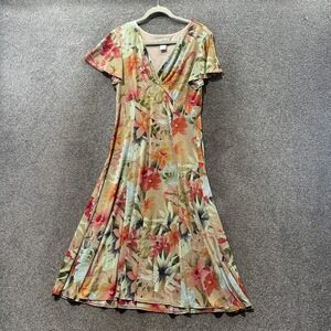 NorthStyle Maxi Dress Womens Medium Floral V Neck Flutter Sleeve Multicolor USA